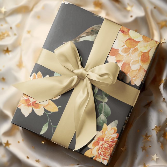 Moderne gelbe Blumen Muster Geschenkpapier (Von Creator hochgeladen)