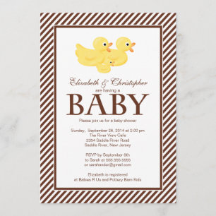 Moderne gelbe Enten-Paar-Babyparty Einladung