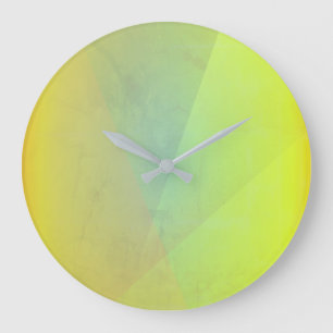 Moderne gelbe geometrische Abstufung Große Wanduhr