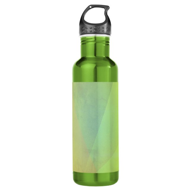 Moderne gelbe geometrische Gradation Edelstahlflasche (Vorderseite)