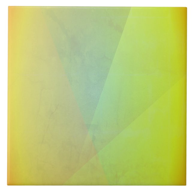 Moderne gelbe geometrische Gradation Fliese (Vorderseite)