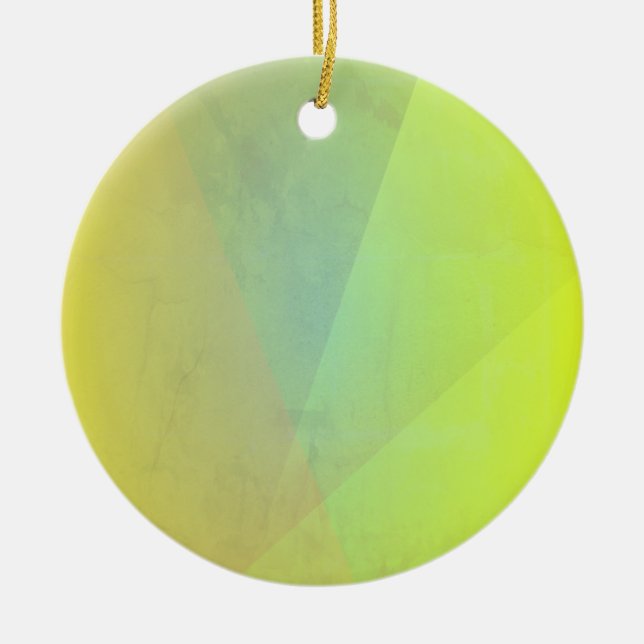 Moderne gelbe geometrische Gradation Keramik Ornament (Vorne)