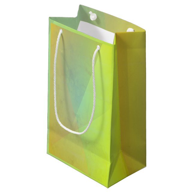 Moderne gelbe geometrische Gradation Kleine Geschenktüte (Vorderseite Schrägansicht)