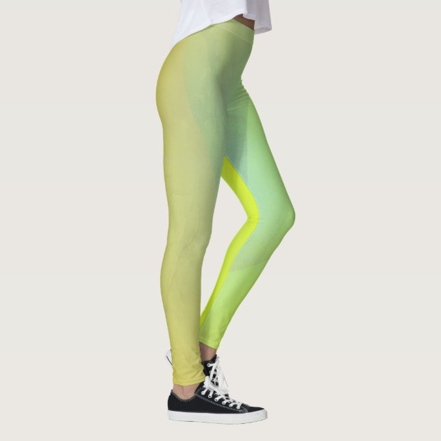 Moderne gelbe geometrische Gradation Leggings (Rechts)