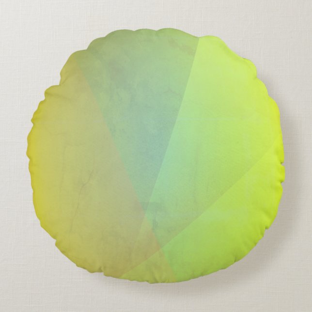 Moderne gelbe geometrische Gradation Rundes Kissen (Vorderseite)