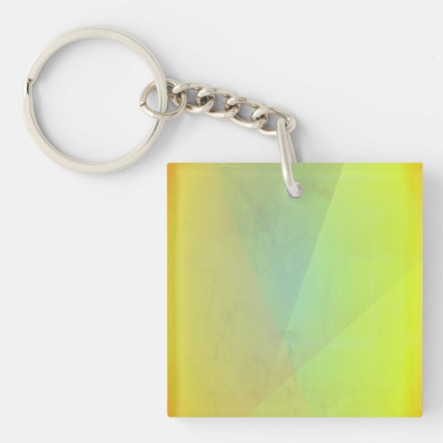 Moderne gelbe geometrische Gradation Schlüsselanhänger (Vorderseite)