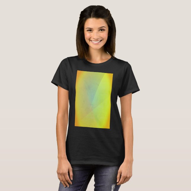 Moderne gelbe geometrische Gradation T-Shirt (Vorne ganz)