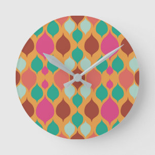 Moderne gelbe geometrische Mittelachse  Runde Wanduhr