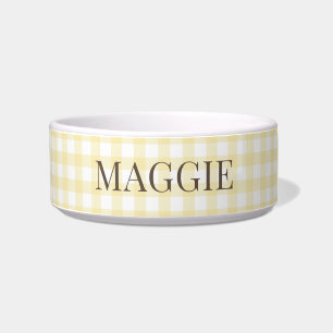 Moderne gelbe Gingham-Karo einfache benutzerdefini Napf