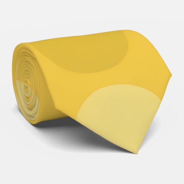 Moderne gelbe goldene Kreise des Mitteljahrhundert Krawatte (Gerollt)