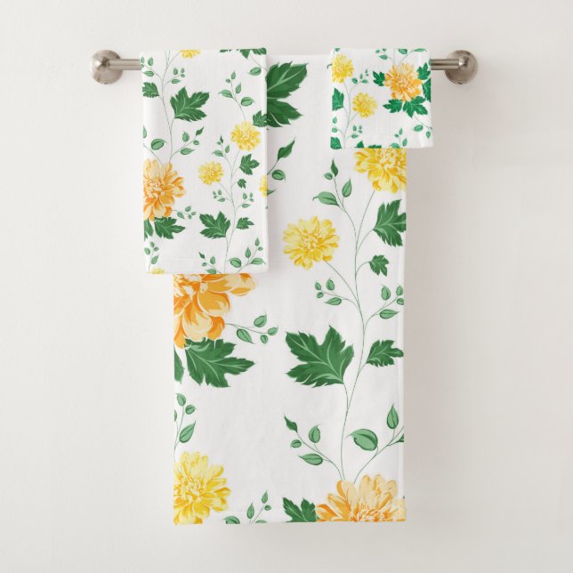 Moderne gelbe grüne Farbe      Badhandtuch Set (Insitu)