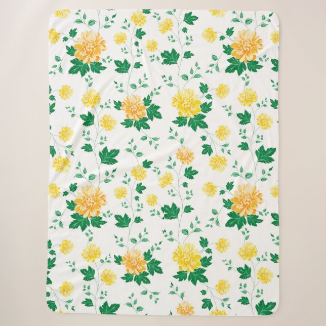 Moderne gelbe grüne Farbe Sherpadecke (Vorderseite)