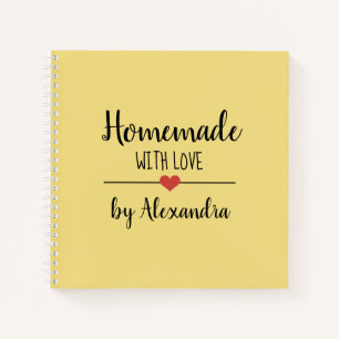 Moderne Gelbe helle Ausführung mit Liebe-Rezept-No Notizbuch