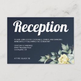 Moderne gelbe Hochzeit mit blühenden Blumen Begleitkarte
