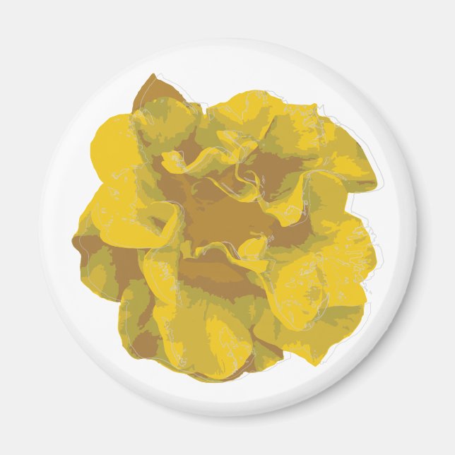 Moderne gelbe Kamelie T-Shirt Magnet (Vorne)