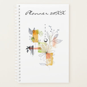 Moderne Gelbe Kunst Abstrakt Planer
