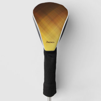 Moderne gelbe Monogramm-Buchstaben in Braun Golf Headcover