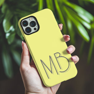 Moderne gelbe Monogramm-Initialen zeitgemäß iPhone 16 Pro Max Hülle