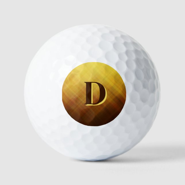 Moderne gelbe Monogrammanfangsbuchstabe  Golfball (Vorderseite)