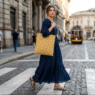 Moderne gelbe Punkte coole Muster-Einkaufstasche  Tasche