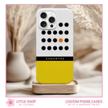 Moderne gelbe Punkte Farbblock-Monogramm