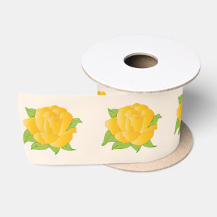 Moderne gelbe Rose Satinband