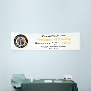 Moderne Gelbe Schwarze Abschlussfeier Foto Banner
