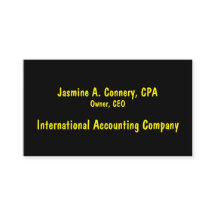 Moderne, gelbe schwarze Visitenkarte