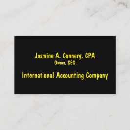 Moderne, gelbe schwarze Visitenkarte