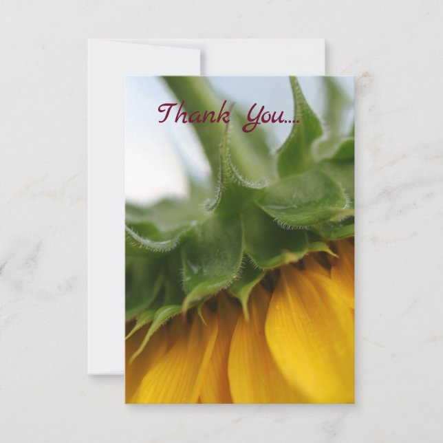 Moderne Gelbe Sonnenblume Flat Danke Karte (Vorderseite)