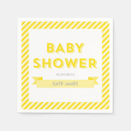 Moderne gelbe Streifen Babydusche Serviette