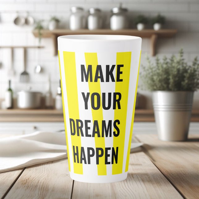 Moderne gelbe Streifen und lassen Ihren Traum Wirk Milchtasse (Von Creator hochgeladen)