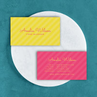 Moderne gelbe und rosa Streifen Muster soziale Med