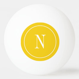 Moderne gelbe und weiße Monogramm Tischtennisball