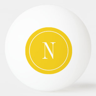Moderne gelbe und weiße Monogramm Tischtennisball