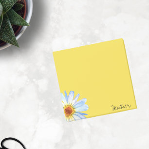 Moderne gelbe weiße Margerite Wasserfarbe personal Post-it Klebezettel