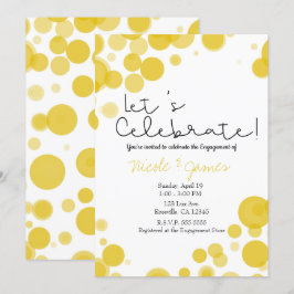 Moderne Gelbe Weiße Polka Dot Bubbles feiern Einladung