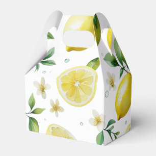 Moderne gelbe Zitronen-Blumenschrift Brausebad Geschenkschachtel