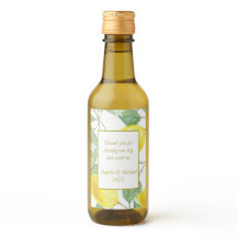 Moderne Gelbe Zitronen Grüne Blätter Hochzeit