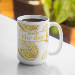 Moderne gelbe Zitronen Muster & drücken Sie den Ta Zweifarbige Tasse<br><div class="desc">Moderne gelbe Zitronen Muster & drücken Sie den Tag</div>