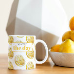 Moderne gelbe Zitronen Muster & drücken Sie den Ta Zweifarbige Tasse<br><div class="desc">Moderne gelbe Zitronen Muster & drücken Sie den Tag</div>