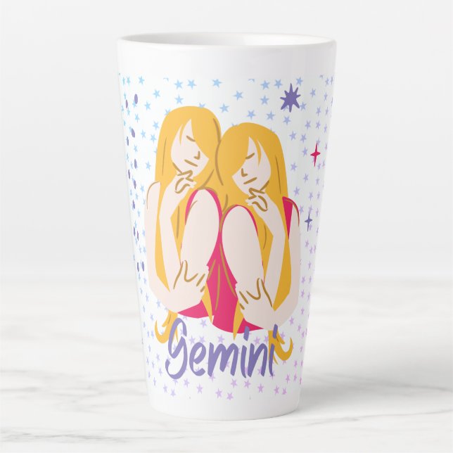 Moderne Gemini Twins Zodiac Milchtasse (Vorderseite)