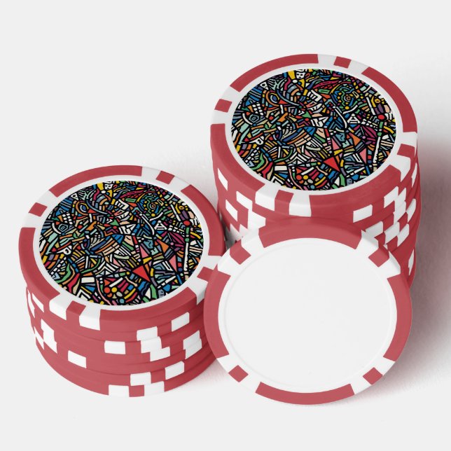 Moderne gemusterte Abstraktion Pokerchips (Stapel)