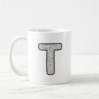 Moderne gemusterte Letter P Monogramm Keramik Tass Kaffeetasse
