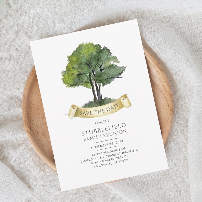 Moderne Genealogie Baumfamilie Wiedersehen Save th (Family Tree Genealogy Cousins Gathering Invitation)