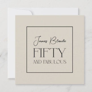 Moderne Gentlemen's Fifty & Fabulous Geburtstagspa Einladung