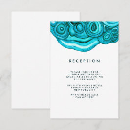 Moderne Geode-Hochzeit| Blauer Empfang Einladung