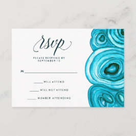 Moderne Geode Wedding | Blue UAWG RSVP Karte