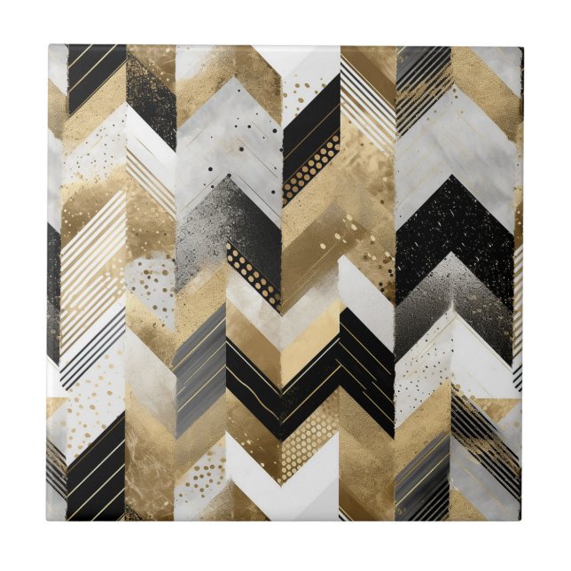 Moderne geometische Muster Fliese (Vorderseite)