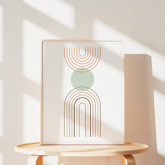 Moderne Geometrie Boho Rainbow Art Poster